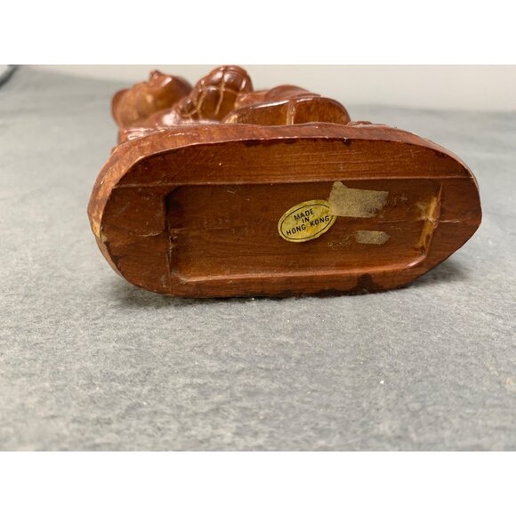 Vintage Faux Wood Wee Willie Winkie Boy Figurine Nursey Rhyme 1960s - Picture 5 of 9